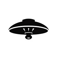 Ufo logo icon black white background cartoon.