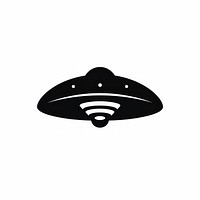 Ufo logo icon black technology cartoon.