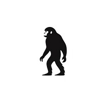 Walking monkey logo icon silhouette wildlife animal.