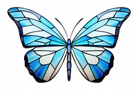 Mosaic tiles of butterfly insect nature white background.