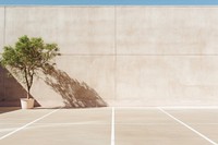 Tennis court building wall architecture.
