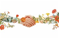 Diversity hand holding hand pattern flower plant.