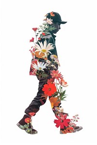 Flower Collage boy walking flower adult plant.