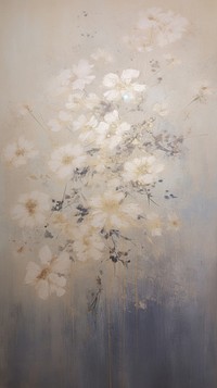 Minimal flowers painting texture canvas.