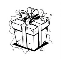 Illustration of a gift box cartoon sketch line.
