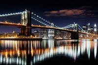 Brooklyn bridge at night landmark travel architecture.