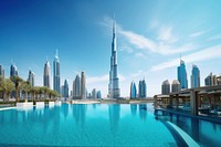 Burj Khalifa Dubai architecture cityscape outdoors.