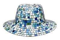 Mosaic tiles of hat shape art white background.