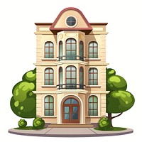 Cartoon of company architecture building house.