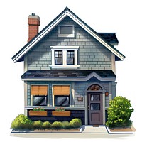 Cartoon of smart home architecture building cottage.