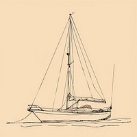 Hand drawn of boat drawing sketch watercraft.