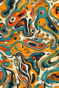 Orange pattern with different colors line art backgrounds.