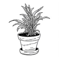 Outline sketching illustration of a plant pot cartoon drawing illustrated.