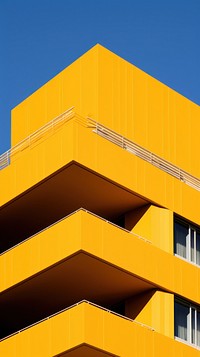 High contrast office building architecture yellow city.