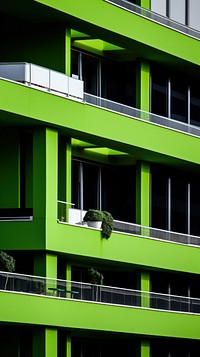 High contrast office building green architecture city.