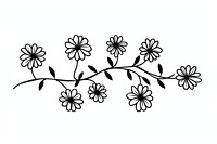 Divider doodle boder daisy pattern flower plant.