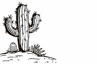 Divider doodle cactus plant line tranquility.