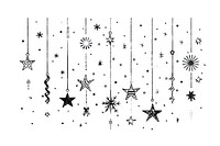 Divider doodle of star backgrounds white line.