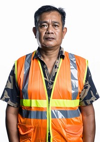 Thai man volunteer portrait adult vest.