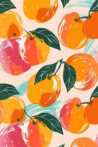 Peach pattern with different colors fruit plant food.