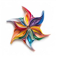 Star made from polyethylene origami flower paper.
