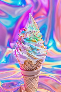 Photo of ice cream cone dessert food sprinkles.