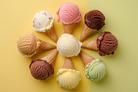 Photo of ice cream cones dessert food chocolate.