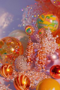 Photography of earrings backgrounds jewelry sphere.
