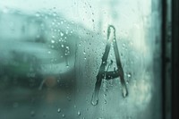 A alphabet thin doodle silhouette window glass transportation.