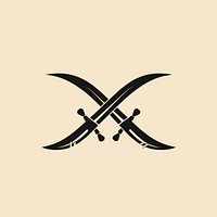 Pirates sword cross icon logo transportation calligraphy.