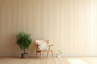 Cozy wooden room aesthetic furniture chair plant.