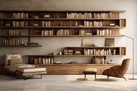 Living room minimalism furniture bookshelf bookcase.