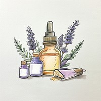 Aromatherapy spa lavender perfume drawing.