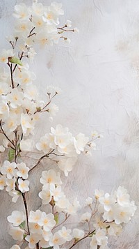 White mulberry paper with flowers textured backgrounds blossom plant.