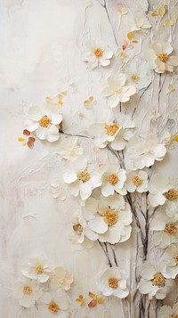 White mulberry paper with flowers textured backgrounds painting pattern.