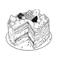 Illustration of a stunning cake sketch dessert cartoon.