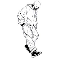 Illustration of a hiking man sketch footwear cartoon.