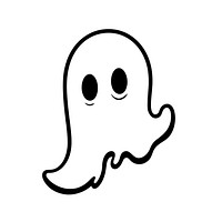 Illustration of a minimal simple ghost cartoon sketch white.
