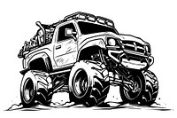 Illustration of a truck sketch vehicle drawing.