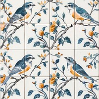 Tiles of bird pattern backgrounds art creativity.