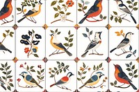 Tiles of bird pattern backgrounds art repetition.