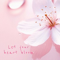 Let your heart bloom quote Facebook post template