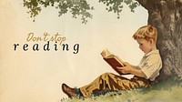 Reading & book  quote blog banner template