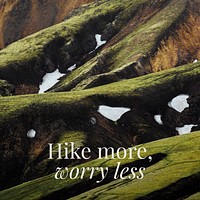 Quote about hiking Facebook post