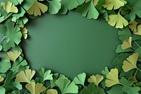 Green ginko leaves frame backgrounds outdoors nature.