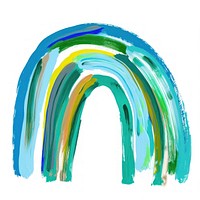 Blue and green rainbow art painting graphics.