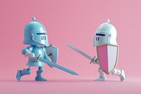 3d cartoon rendering knight battle weaponry sword armor.