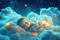 Baby sleeping on a cloud outdoors person nature.