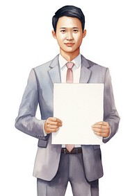 Asian businessman portrait standing holding.