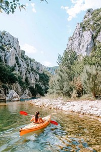 Kayaking water transportation recreation.